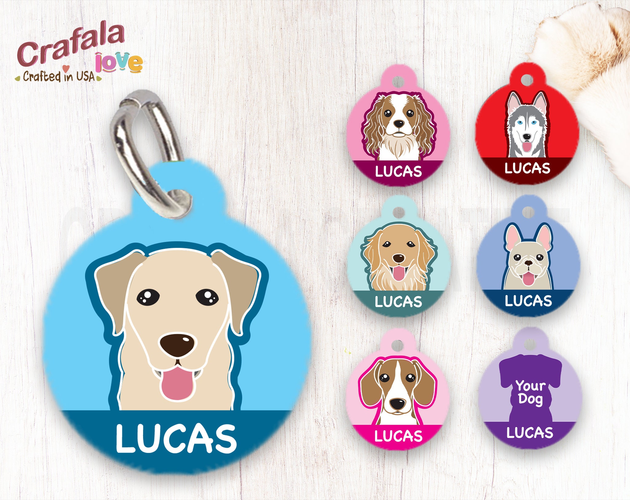 Personalized Pet Tag Pet ID Tag Custom Pet Tag Custom Print | Etsy