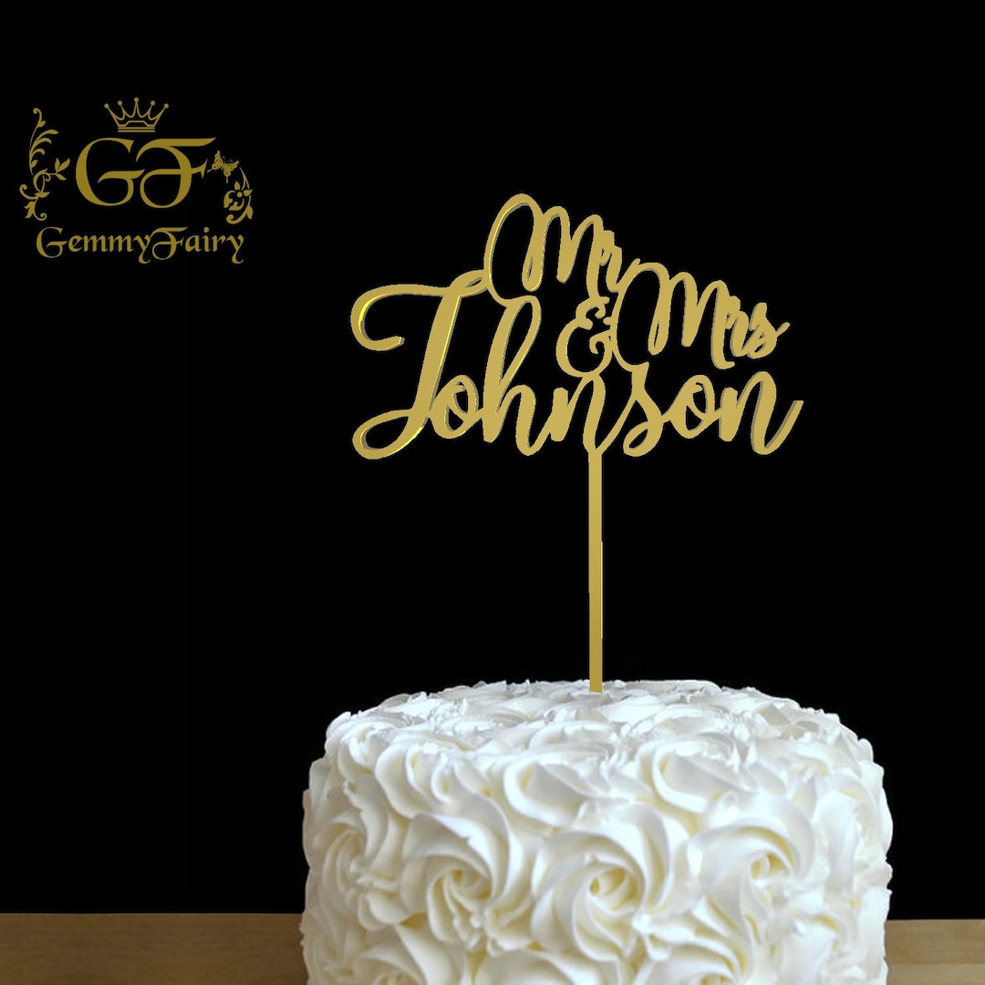 Mr and Mrs Custom Cake Topper, Wedding Cake Topper, Personalized ...