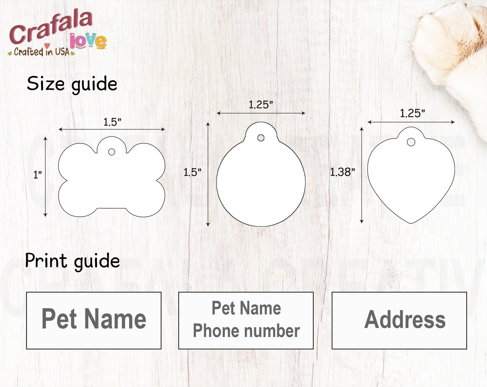 Personalized Pet Tag Pet ID Tag Custom Pet Tag Custom Print Etsy