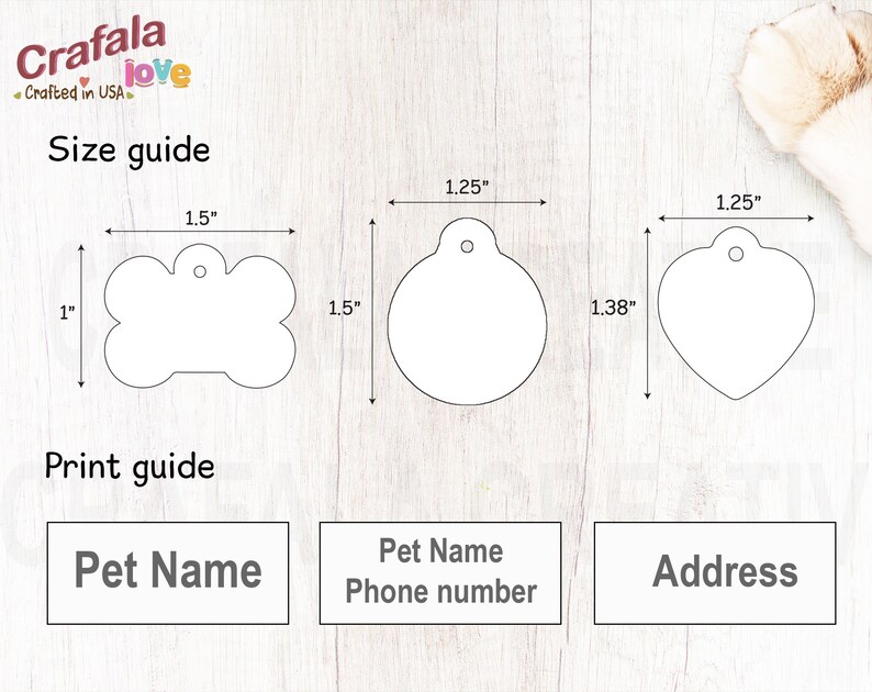 Pet ID Tag Personalized Pet Tag Custom Pet tag Dog Tag Luna Unique Tag Cat Tag Custom Print Tag