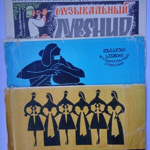 Drei 1980 Flexi Disc Musik Postkarten, singende Postkarten, Vintage Stereo Postkarte, Neuheit Vinyl Schallplatten