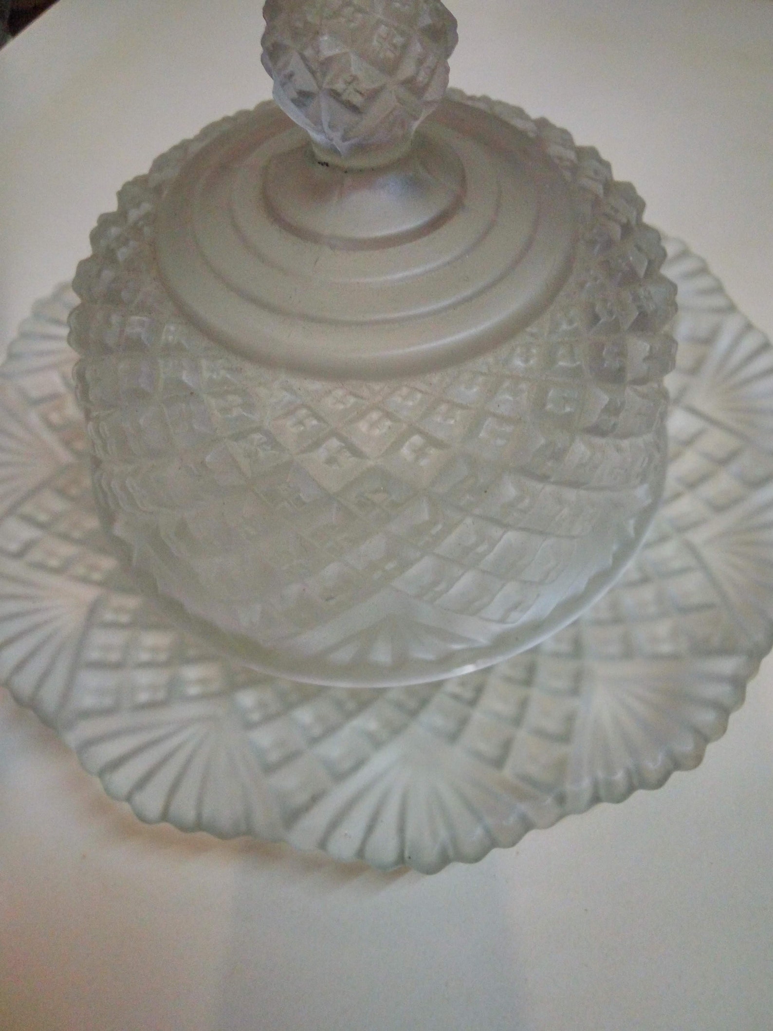Vintage Crystal Round Butter Dish With Domed Lid 1960's Etsy