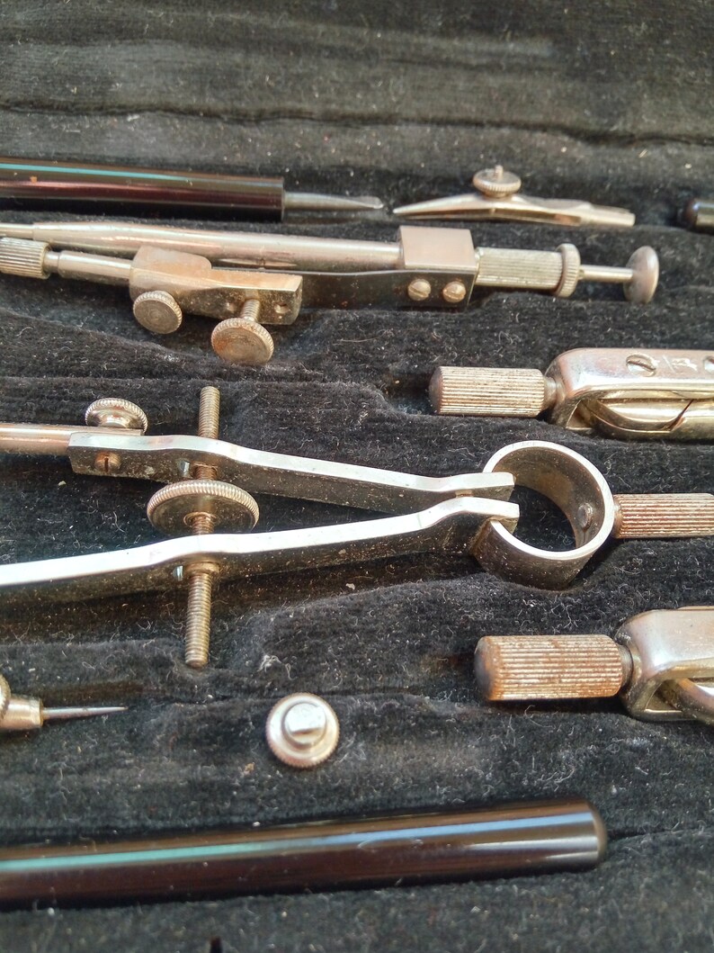 Architect Professional Drafting Utensils Complete Vintage Drawing Set