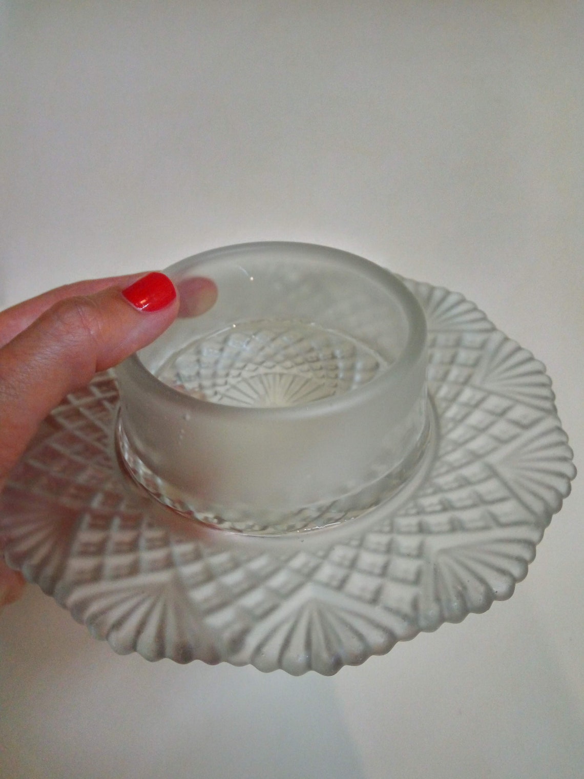 Vintage Crystal Round Butter Dish With Domed Lid 1960's Etsy