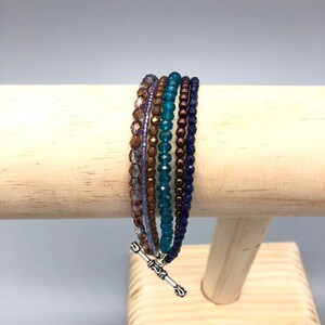 Multi-strand, handmade beaded bracelet. Layered bracelet.  Size small for 6.5&quot;
