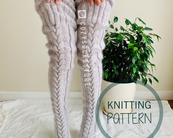 Thigh High Socks Plus Size Stockings Knitting By Cozysocksstore