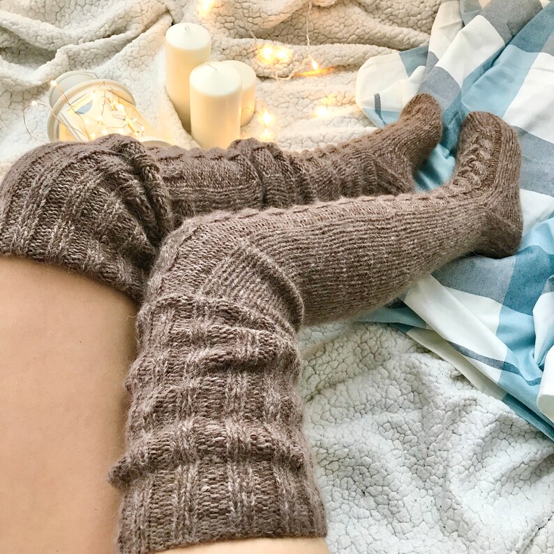 Long socks plus size Sheer lingerie Fuzzy thigh high socks Etsy