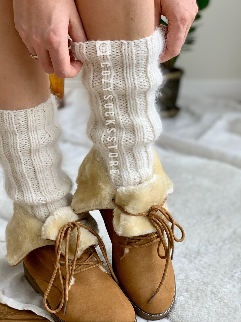 Knitting patterns ribbed socks Fuzzy long socks Instant Etsy