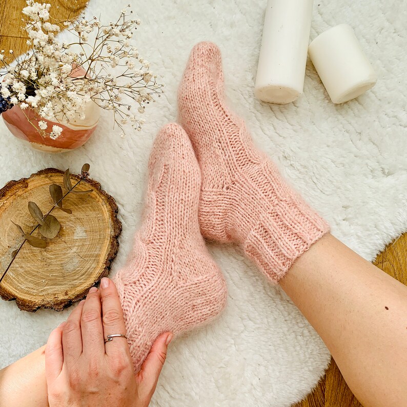Easy socks pattern Knitting pattern Fuzzy socks Crochet Etsy
