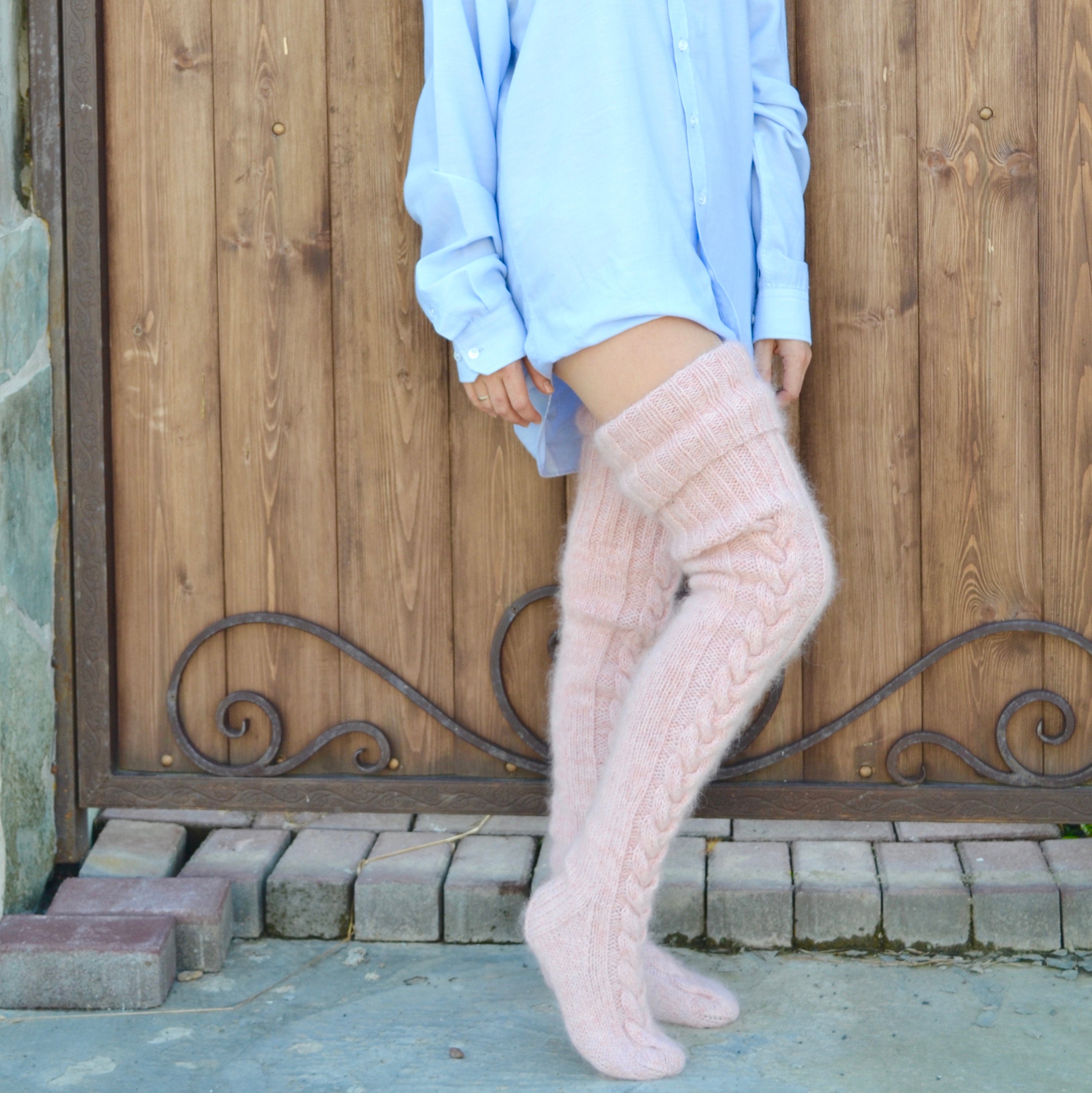 Thigh high socks Sexy stockings EXTRA LONG 4551 Slouchy Etsy