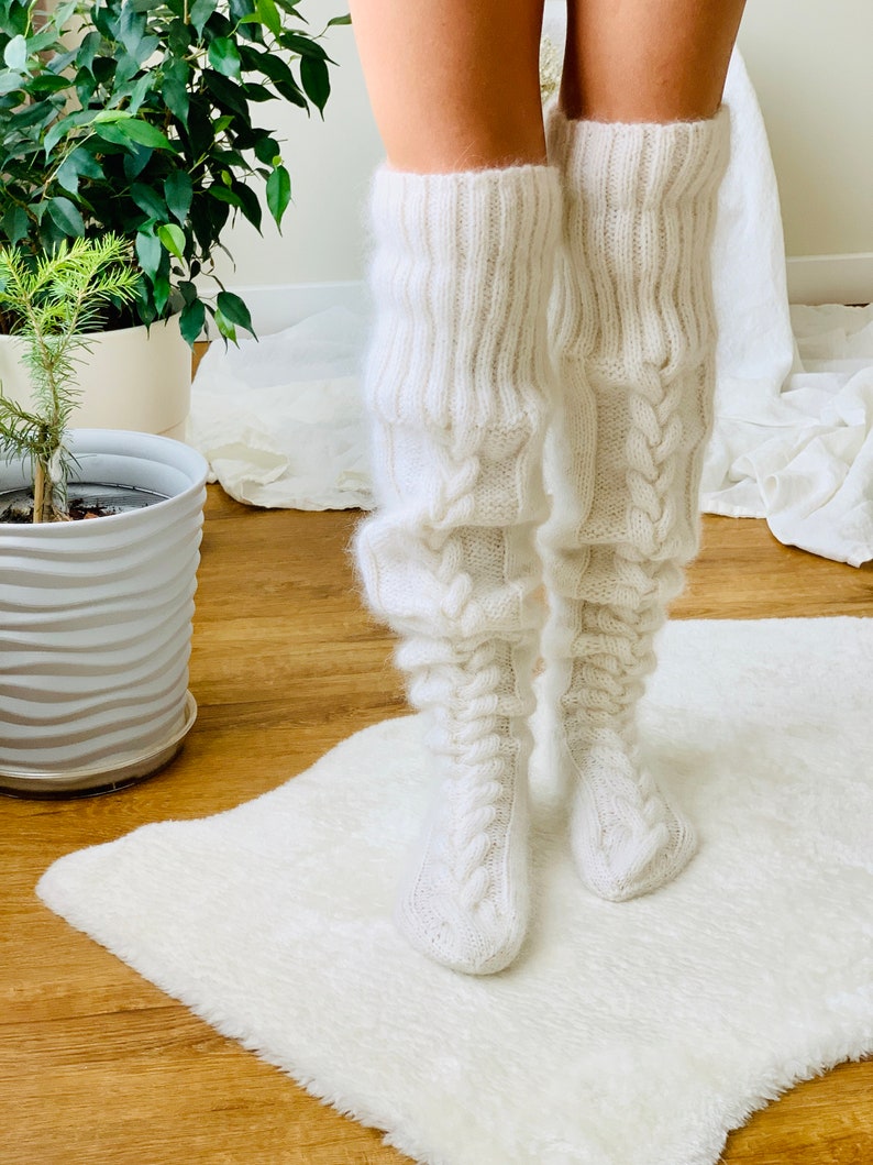 Knitted stockings Thigh high socks Plus size sexy lingerie ...
