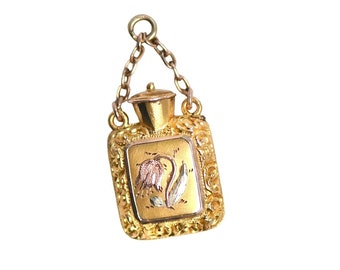 Antique Repousse Scent Bottle Pendant | 10k