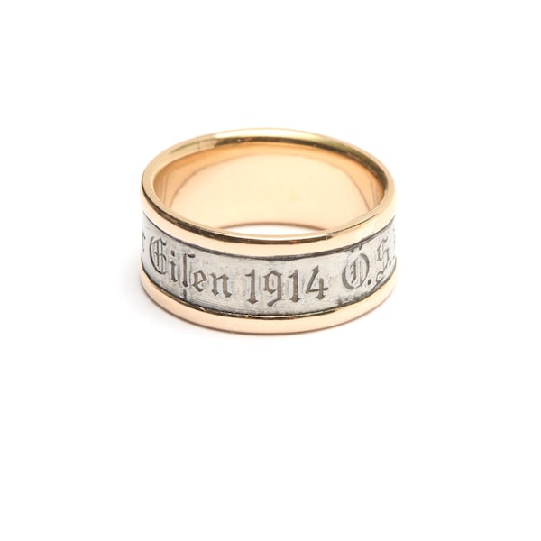 Antique Berlin Iron War Effort Wedding Band | Iron + 14k