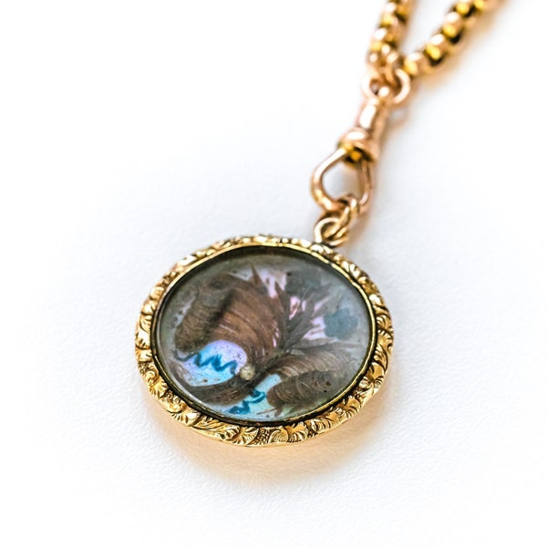 Iridescent Georgian Mourning Locket | 14k