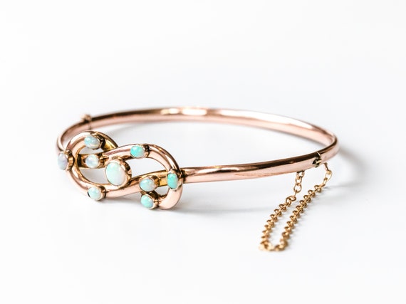 Art Nouveau Opal Infinity Knot Bracelet | 14K - image 5