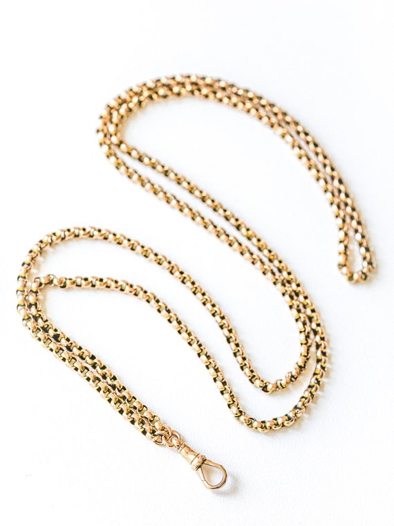 Victorian 9k Rolo Muff Chain | 9k