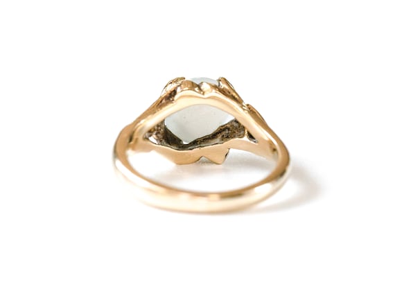Art Nouveau Style Cat's Eye Moonstone Ring | 14KP - image 4