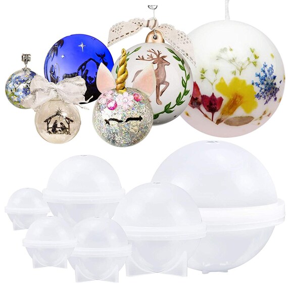5PCS Crafts Mould Round Sphere Resin Silicone Casting Mold Epoxy Resin Ball Molds for DIY Jewelry,Flower Specimen,Soap and Decorations