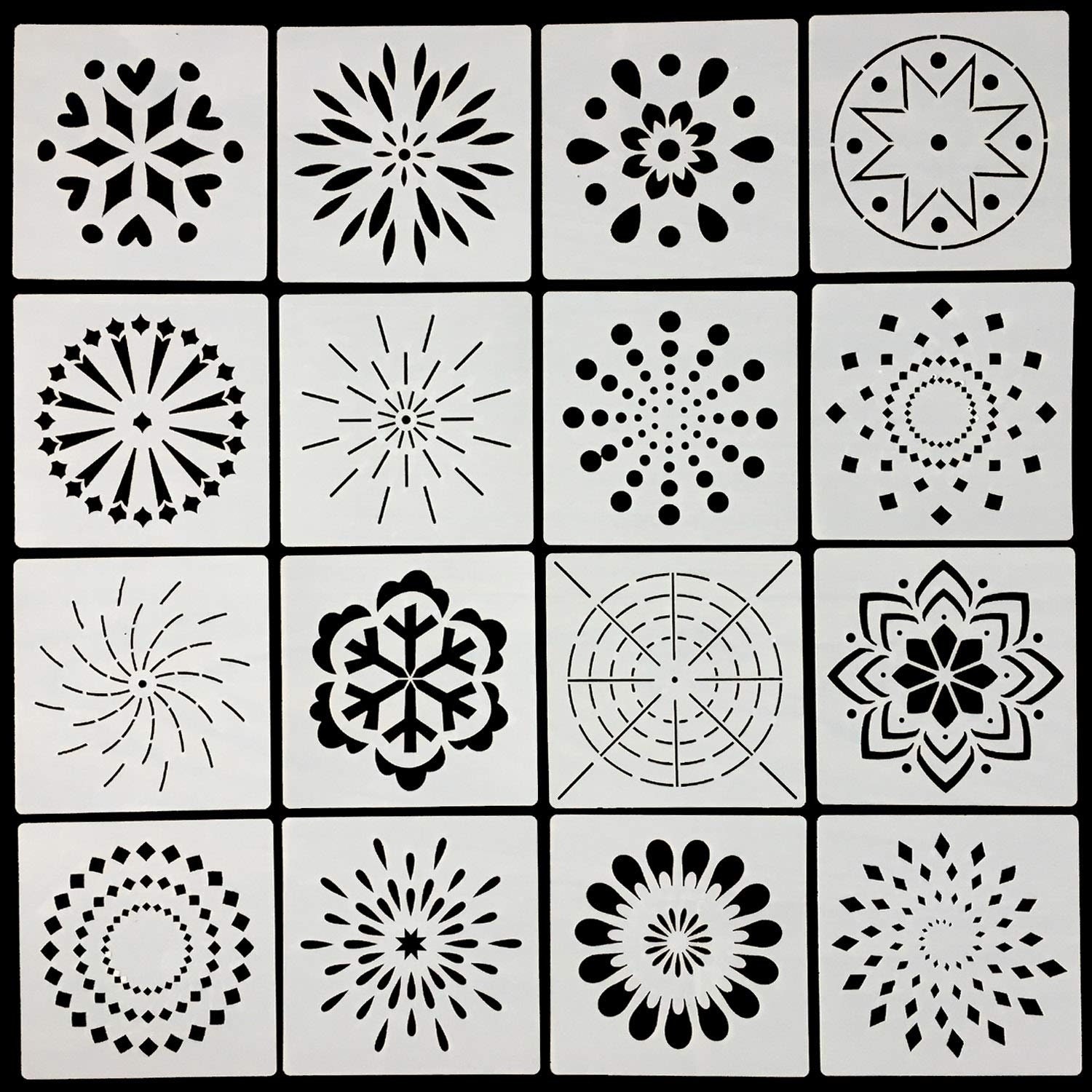 16PCS Mandala Dotting Template Mandala Stencils Dot Painting - Etsy