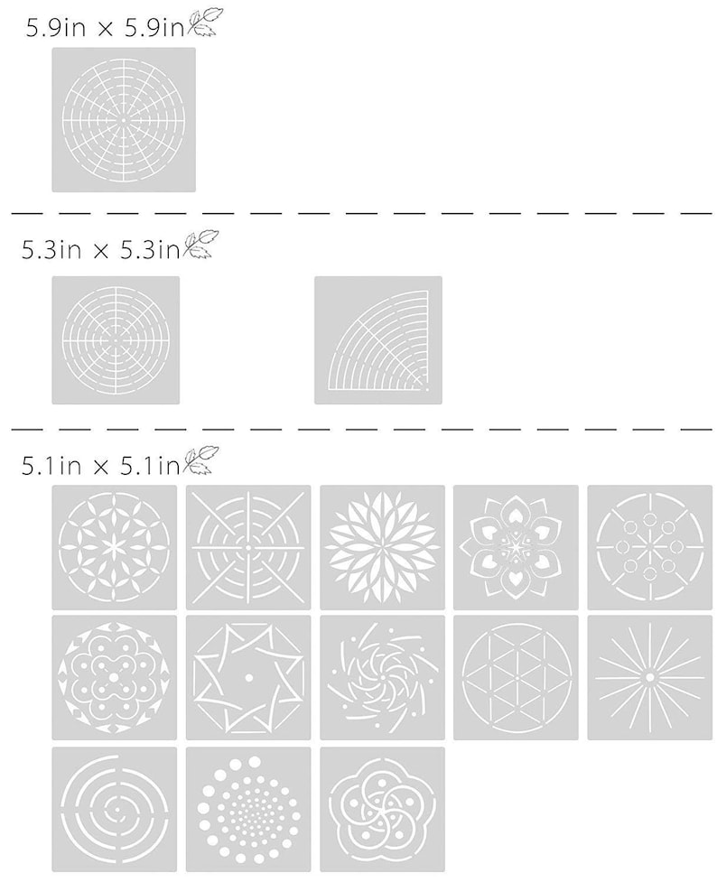 16PCS Mandala Dotting Stencils Mandala Dot Painting Templates | Etsy
