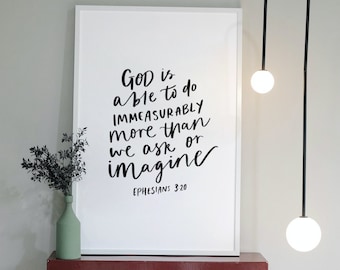 God is able, Christian Wall Art, Bible Verse Print, Scripture Prints, Bible Wall Art, Christian home decor, Christian Gifts