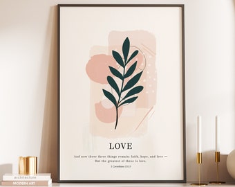 Love Print, Love wall art, Christian Print, Bible Verse Print, Christian Art Print, Christian Wall Art, Christian Gifts, Valentines Day