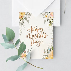 Happy Mothers Day Karte, Florale Muttertagskarte, Karte für Mama, Muttersonntagskarte UK