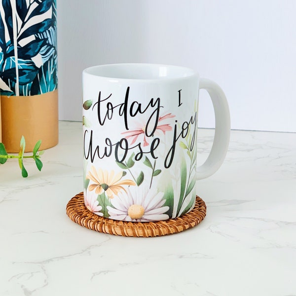 Today I Choose Joy Floral Mug Religious Gift Idea  Christian Gifts Mother's day gift