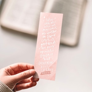 Individual, Christian Bookmark, Hand-lettered Bible Verse, Hebrews 10:24, Scripture Bookmark, Gift for Friends