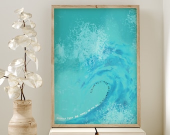 Psalm 93v4 | Mightier than the waves of the sea is His love for you, Modern Christian Art Print, Christian Wall Art, Scripture prints, Wave