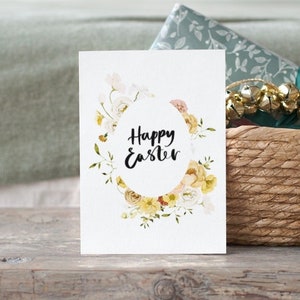 Carte de Pâques, carte de Pâques florale, carte de voeux, carte de Joyeuses Pâques pour les amis et la famille, cartes de Pâques