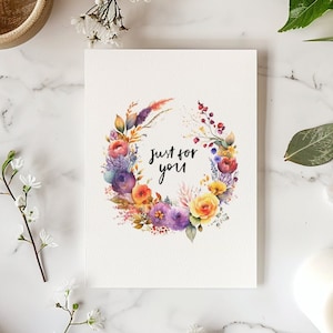 Nur für dich Karte, Grußkarte, Aquarell Karte, nur eine kleine Notiz zu sagen