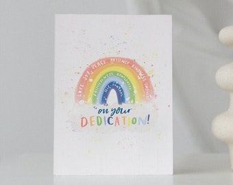 On your Dedication card, Rainbow Card with Fruits of The Spirit, Baptism Card, Christening Card, Christian cards, Baby dedication card