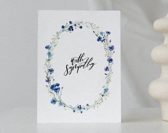 With Sympathy, Beautiful Hand Lettered Sympathy Card, Sorry for your loss Card, With Sympathy