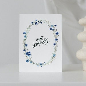 Avec sympathie, belle carte de sympathie en lettres à la main, désolé pour votre carte de perte, avec sympathie