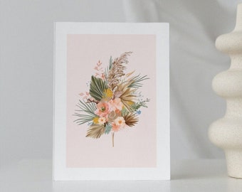 Card for Friends, Dried Flowers, Botanical Greetings Cards - Blank Inside, Greeting Card For Friends, Card for Friends, Thinking of you Card