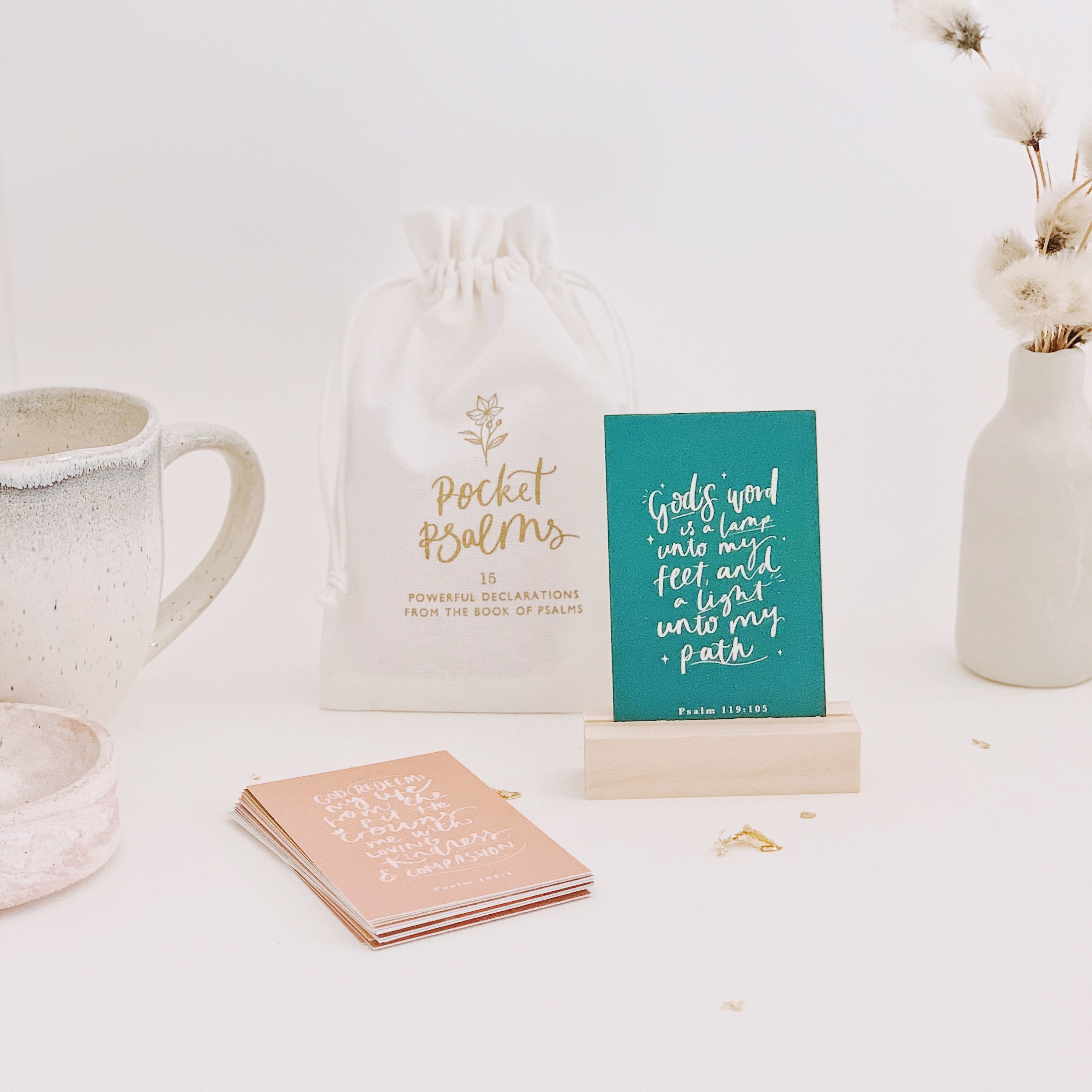 Psalms Scripture Affirmation Cards, Pocket Psalms, Stocking Fillers for women, Declaration Cards, Gifts for Christian Women, Christian Gifts