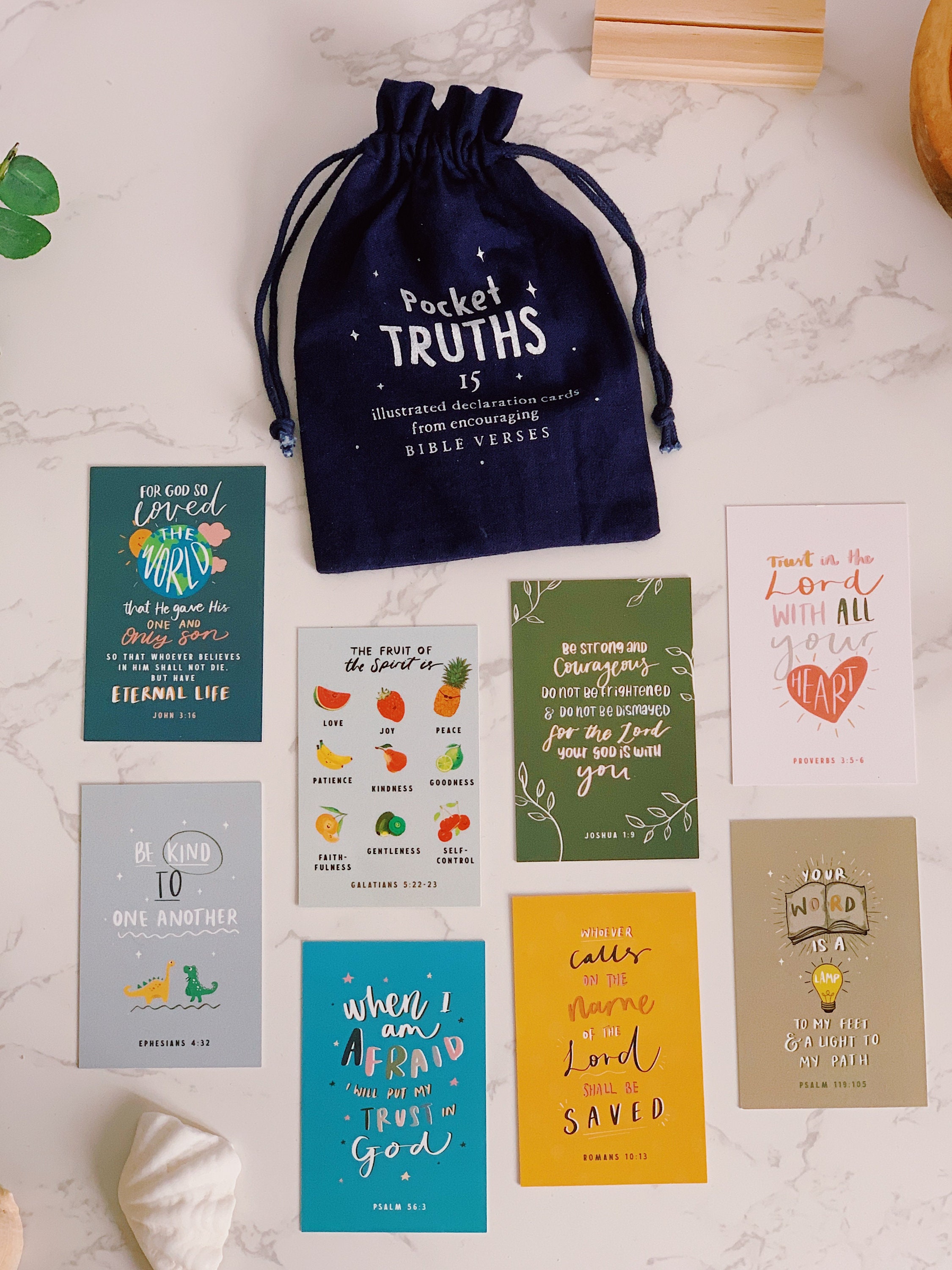 Pocket Truths for Kids, Children&#39;s Faith-based Affirmation Cards, Memory Verse Cards, Christian gift for Children, Kids Declaration Cards