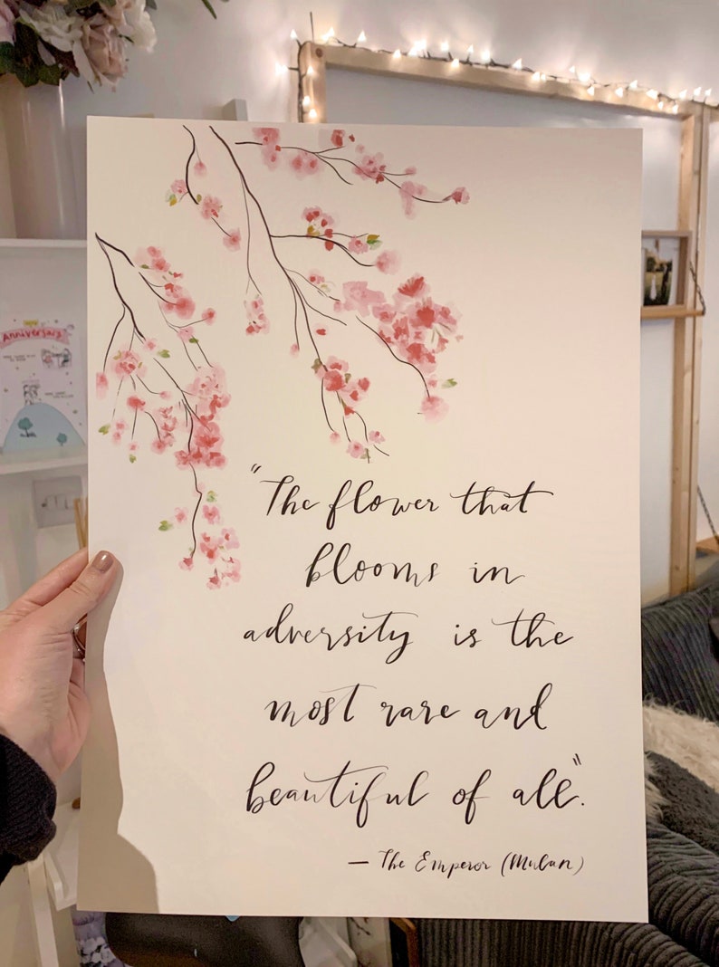 Mulan Quote Print From Disney Movie Japanese Blossom Print Etsy UK