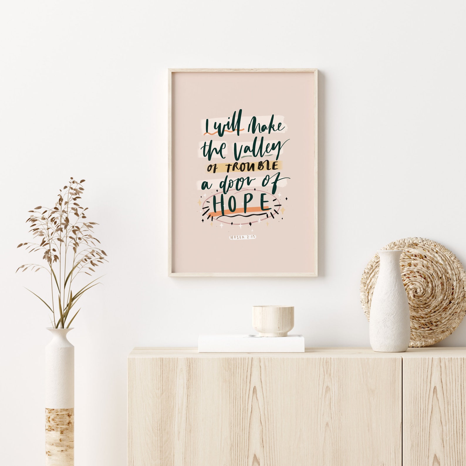 A Door of Hope Bible Verse Print Hosea 215 HandLettered Etsy