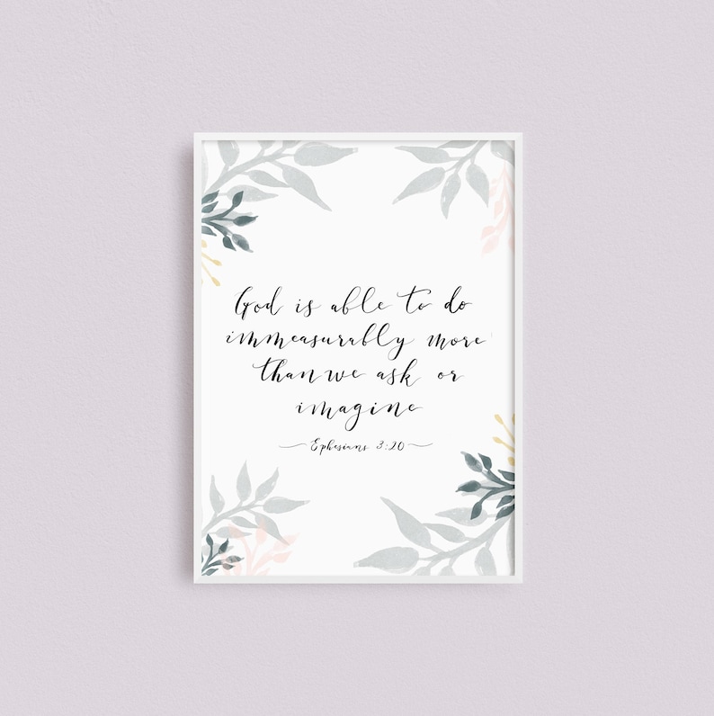 Ephesians 3 20 Print Scripture Print Bible Verse Wall Art Etsy