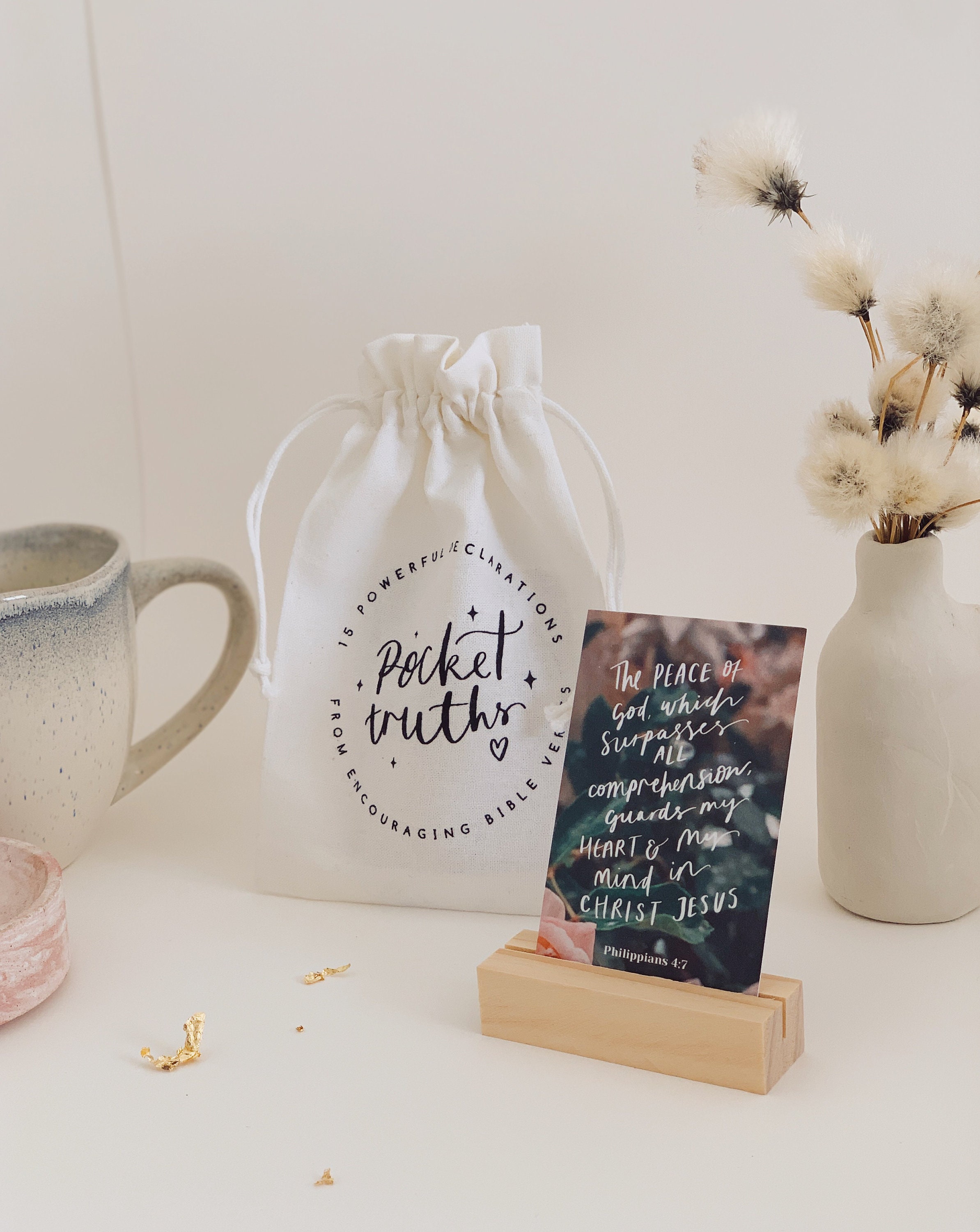 Scripture Affirmation Cards, Pocket Truths, 15 Scripture Based Declaration Cards, Gifts for Christian Women, Positive Affirmation cards