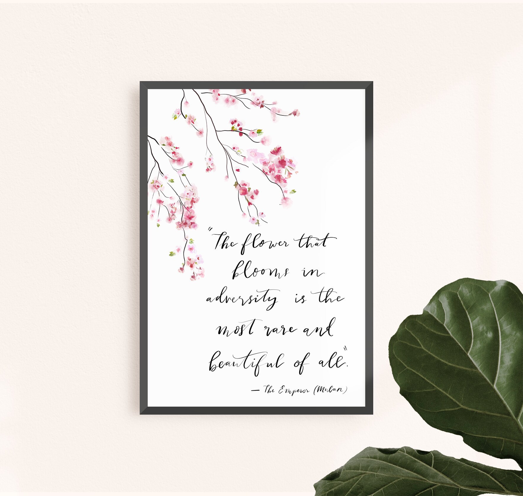 Mulan Quote Print From Disney Movie Japanese Blossom Print Etsy UK