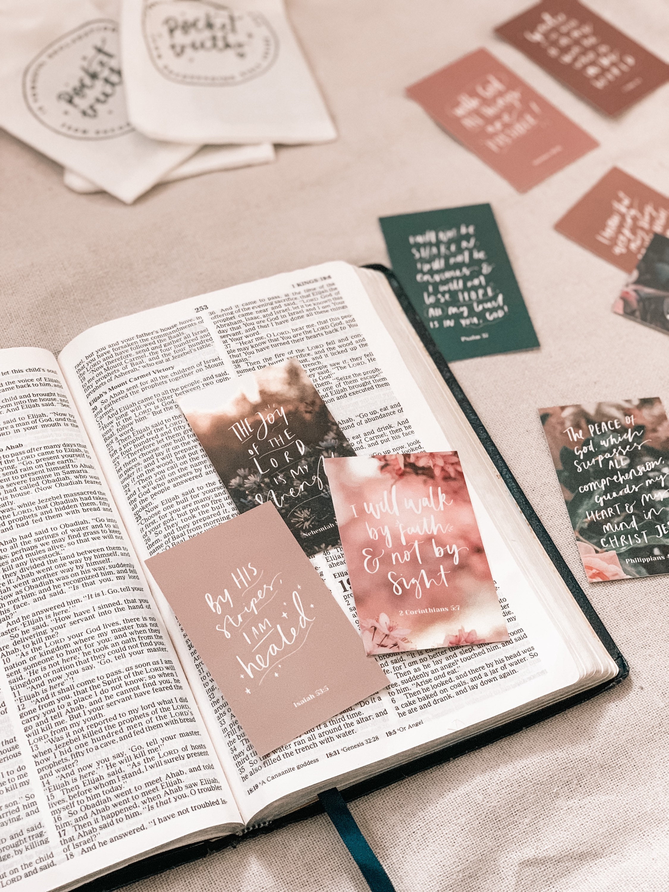 Scripture Affirmation Cards, Pocket Truths, 15 Scripture Based Declaration Cards, Gifts for Christian Women, Positive Affirmation cards