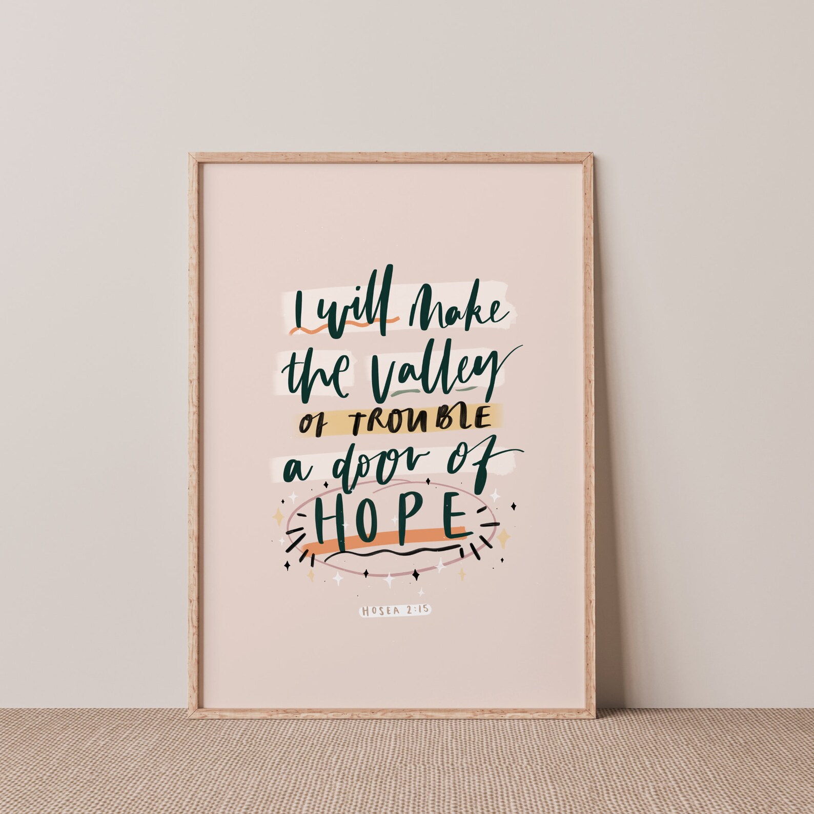 A Door of Hope Bible Verse Print Hosea 215 HandLettered Etsy