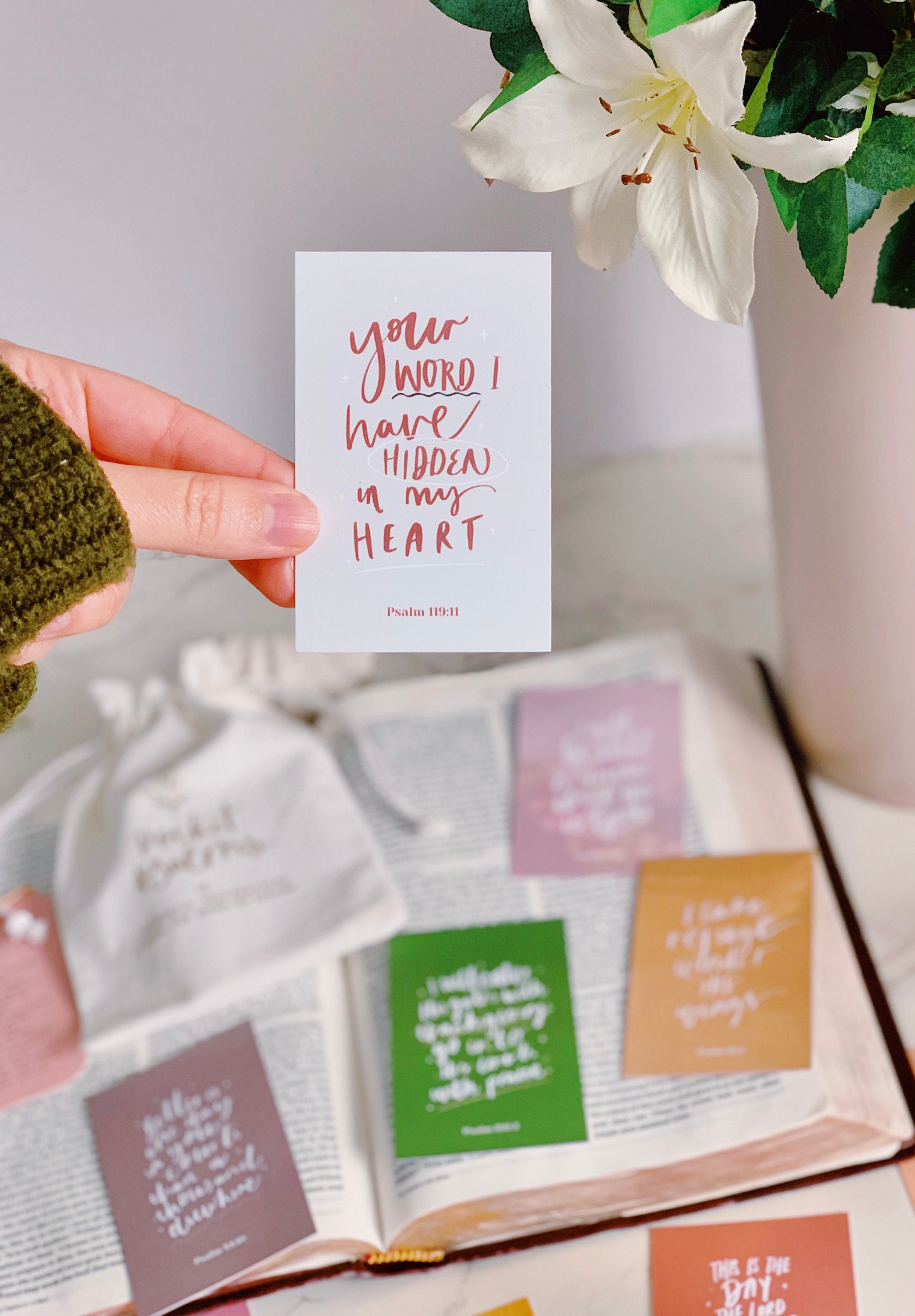Psalms Scripture Affirmation Cards, Pocket Psalms, Stocking Fillers for women, Declaration Cards, Gifts for Christian Women, Christian Gifts