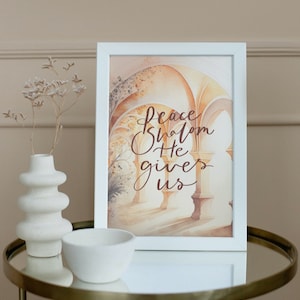 Peace Shalom, Christian Art Print, Christian Wall Art, Scripture prints, Christian Gifts, Home decor, Christian Posters
