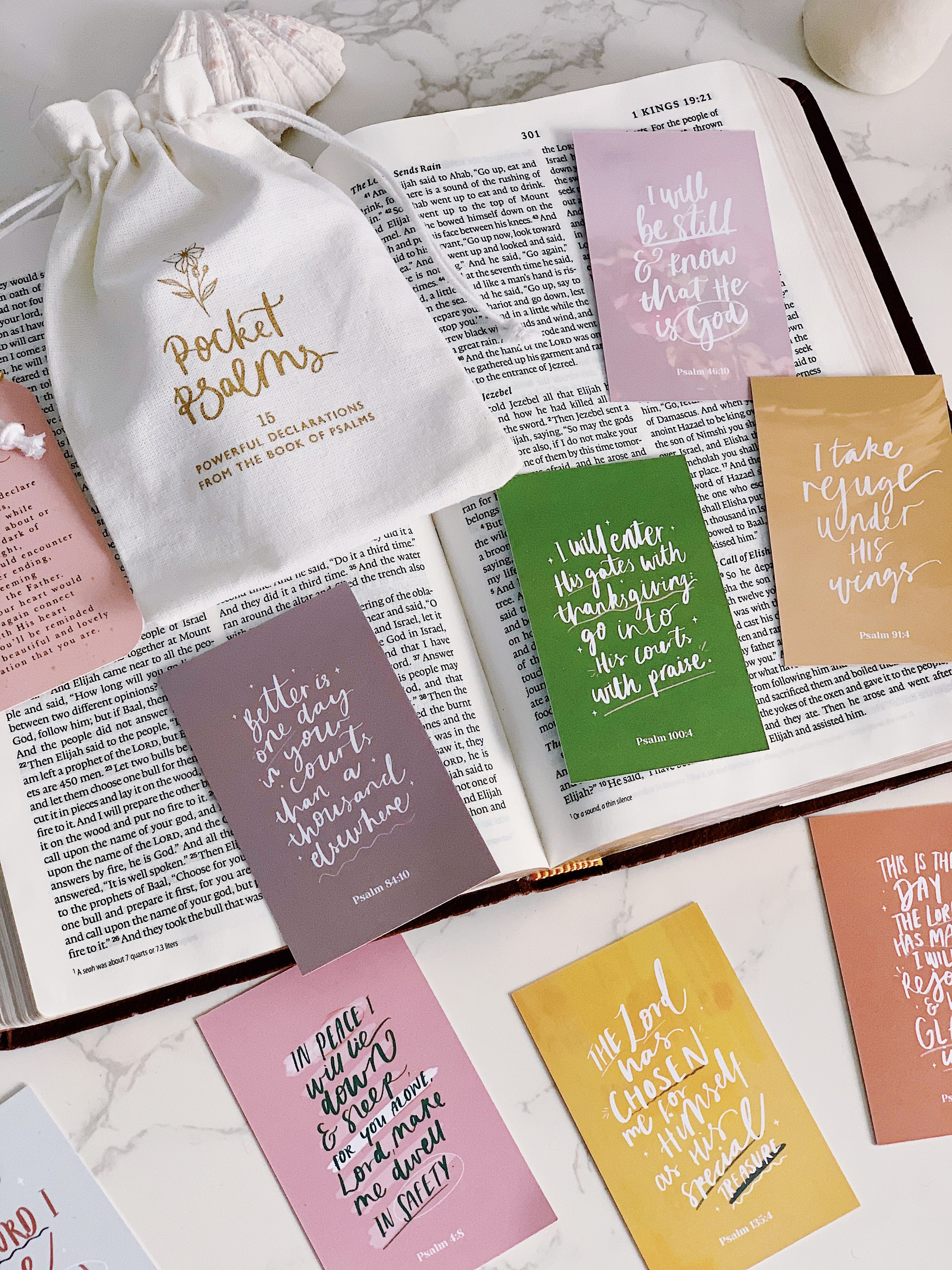 Psalms Scripture Affirmation Cards, Pocket Psalms, Stocking Fillers for women, Declaration Cards, Gifts for Christian Women, Christian Gifts