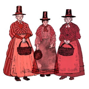 Three Welsh Ladies A4