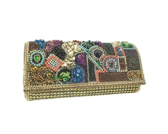 Luxury Embroidered Wallet Bag, Handmade Beaded Wallet, Unique Embroidery Clutch Bag, Evening Clutch Bag, Formal Event Clutch Purse for Women